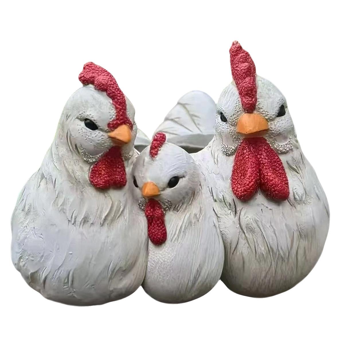 

Outdoor Hen Shape Flower Pot, Resin Craft Planter For Garden Yard , Decorative Art Ornament For Home And Patio One Size білий