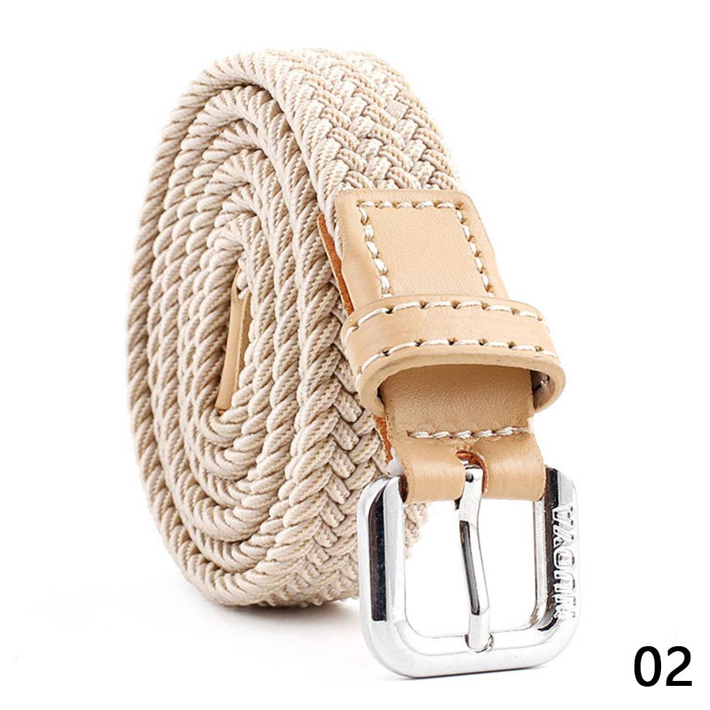 

Мужской Женский Повседневный Вязаный Ремень с Пряжкой-Булавкой Тканый Холщовый Эластичный Расширяемый Плетеный Стрейч-Ремень Однотонный Ремешок из Ленты хаки