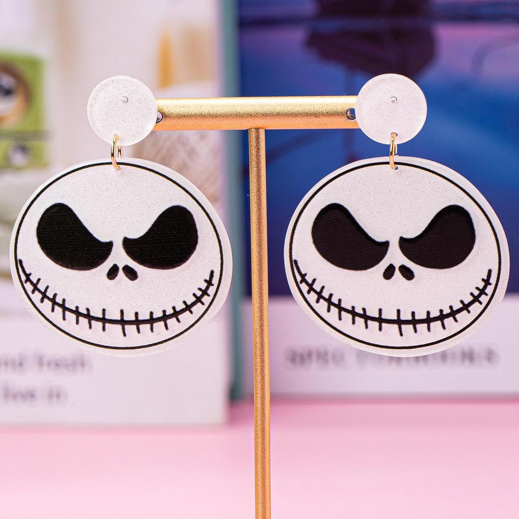 Nightmare Before Christmas Skeleton Acrylic Halloween Earrings