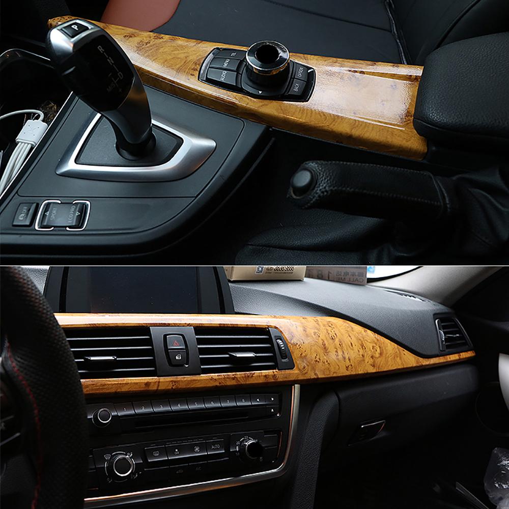 10/30*100cm Glossy Wood Grain Vinyl Film PVC Car Internal Decoration Sticker Wrap Waterproof Grain Textured Decal Accessories