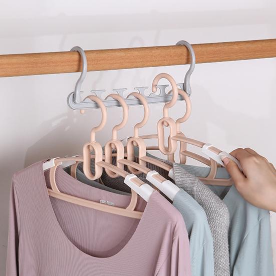 4Pcs Coat Hanger Wardrobe Organizer 360-Degree Rotation Strong Load-bearing 5 Slots Design Space-Saving Closet Organizer