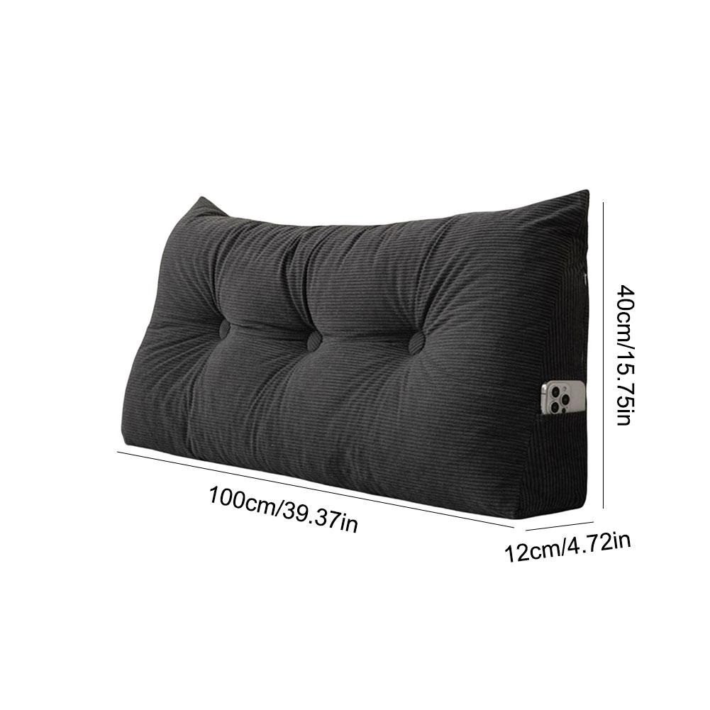 Keilkissen Kopfteilkissen mit Seitentaschen Dreieckiges Bettkeilkissen Lesekissen Stützkissen Kopfstütze Rückenlehne