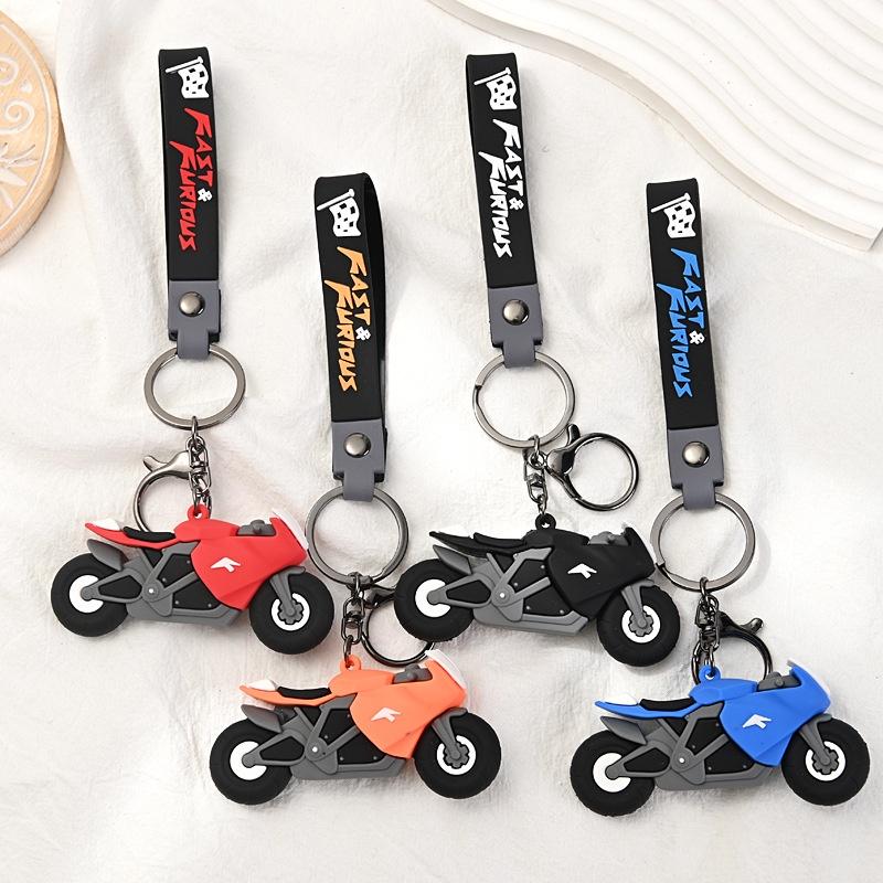 Manmiao Creative Cartoon Cool Motorcycle Keychain For Men Car Accessories Backpack Ornament Wholesale