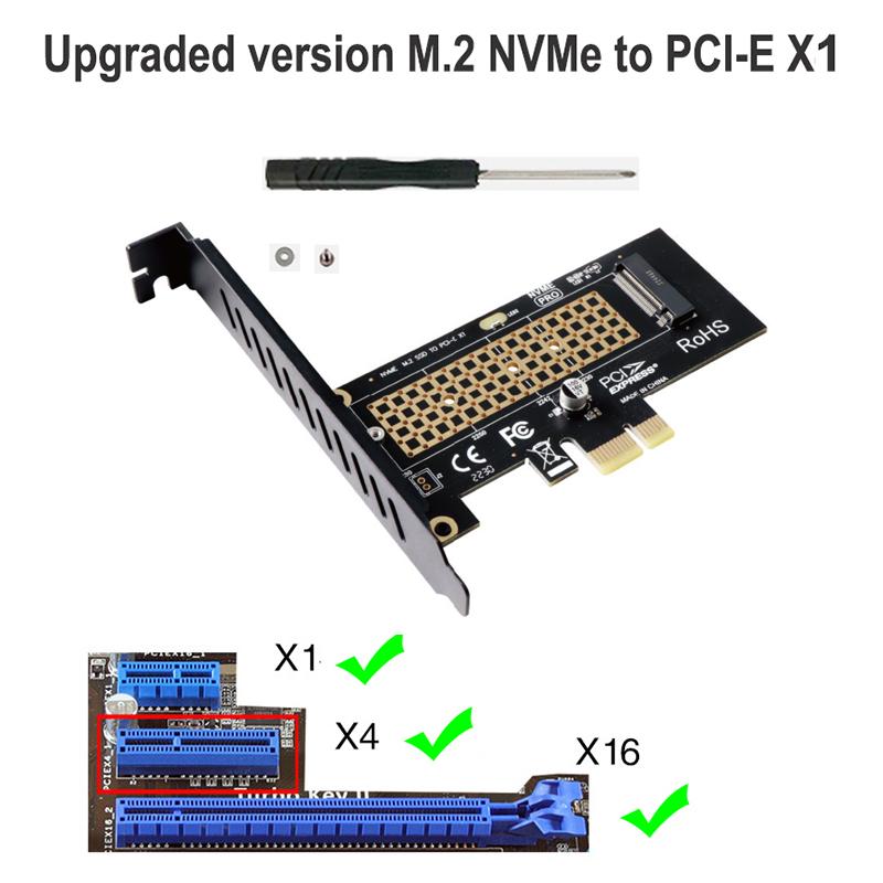 

M.2 NVME SSD to PCIE X1 X4 Adapter Card 2280 SSD PCIe 3.0 4.0 Expansion Card for Desktop PC PCI-E GEN4 16Gbps Full Speed