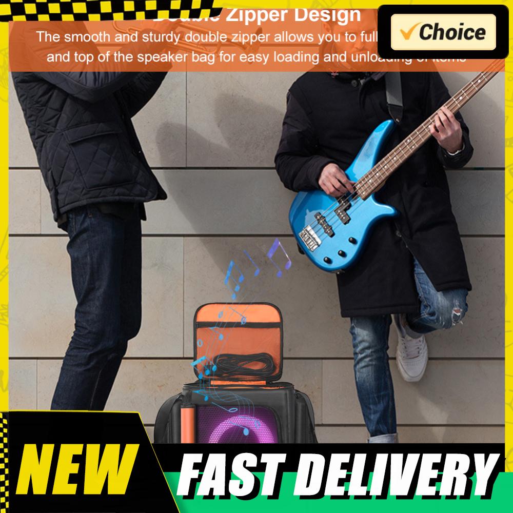 Storage Case for JBL Partybox Encore Essential 2 Speaker Multifunctional Large-Capacity Storage Box W/ Adjustable Shoulder Strap