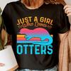 Just A Girl Who Loves Otters Animal Funny Vintage Womens TShirts Tee Top #BAL Unisex T-Shirt