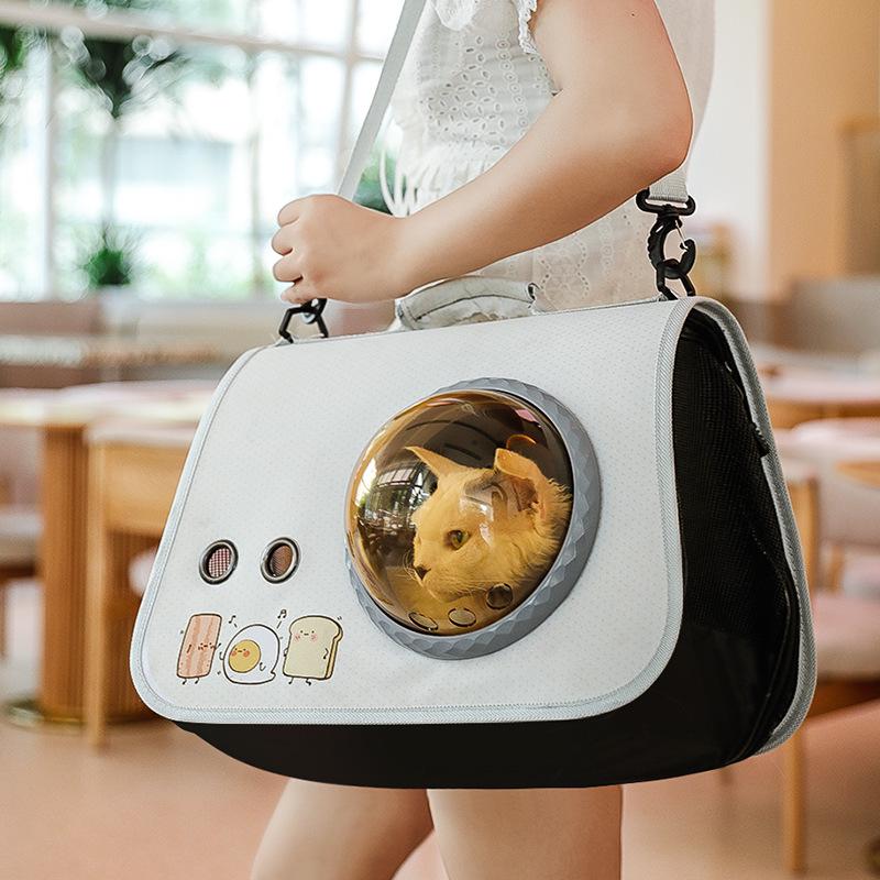 Portable Cat Backpack with Transparent Space Cover for Travel