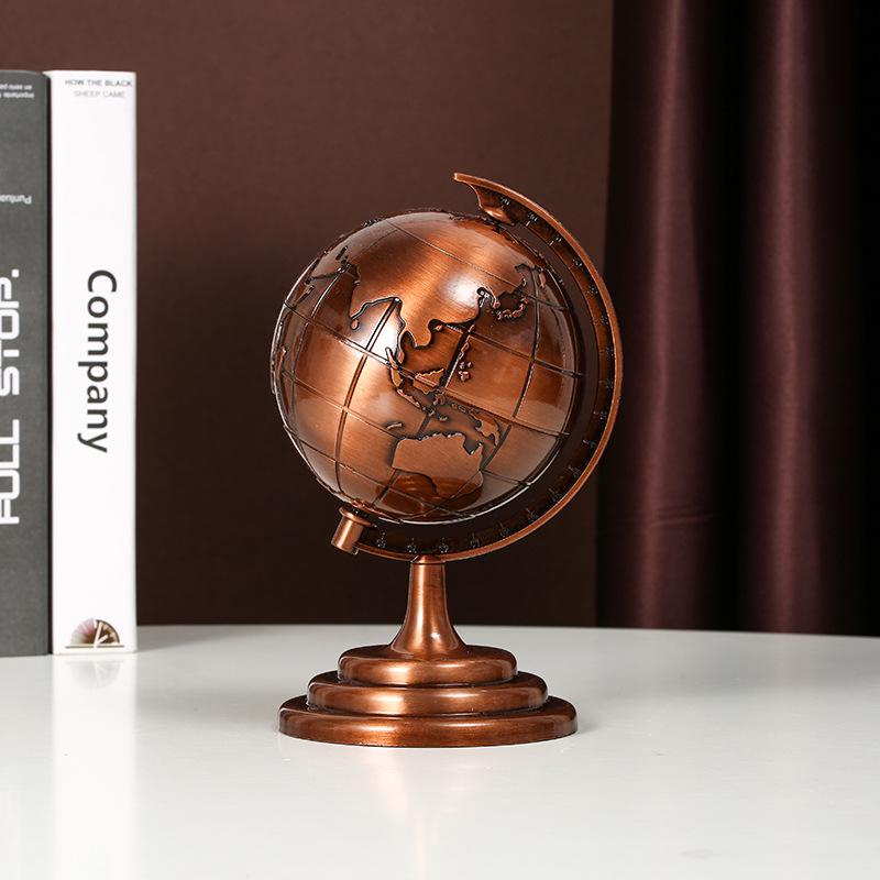 Metal Globe Ornament for Home or Office Decor Small