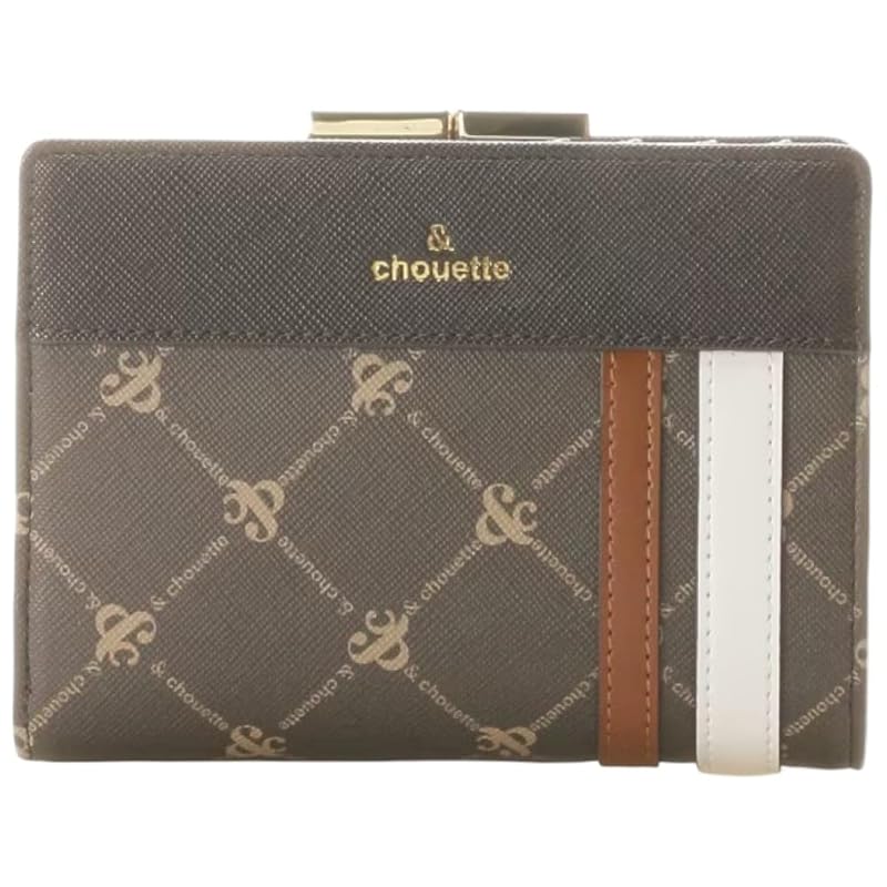 

[GrandslamEX] Andschouette chouette monogram Sporty line clasp bifold wallet folding wallet wallet All-over pattern line compact ladies adult Stylish