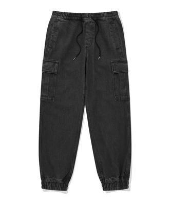 Denim Cargo Jogger Pants Black