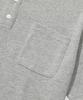 KIIMUIR [Crop] Heavy Cotton Roll-Up Henley Neck Short Sleeve T-Shirt_Melange Gray