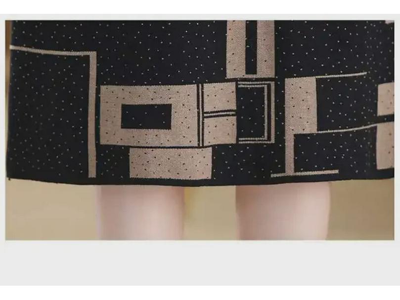 Autumn/Winter Over-the-Knee Loose Knit Dress with Half-High Neck