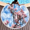 Elegant Magnolia Flower Round Beach Towel,Polyester Sand Resistant Shawl Beach Blanket,Absorbent Quick Dry Pool Towel Picnic Mat