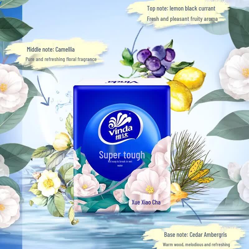 Vinda Ultra-Tough 4-Ply Camellia Scent Pocket Tissues