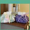 Style Floral Cloth Tissue Box Cover With Drawstring Organizer For Car And Home Decor