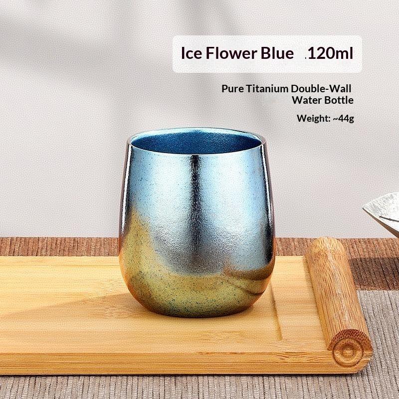 Pure Titanium Water Cup Double Wall Titanium Mug Lightweight Insulated Beer Tea Tumbler For Home Office Daily Drinking