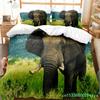 Set copripiumino colorato con elefante dei cartoni animati, per letto king size e queen size, per bambini, ragazzi e ragazze, set di biancheria da letto con simpatici animali selvatici