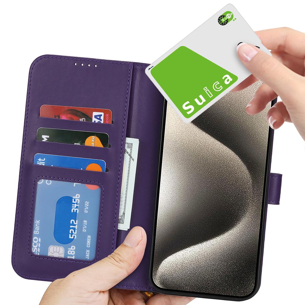 For iPhone 15 Pro Stand Case Shockproof Leather Wallet Phone Cover