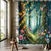 Fantasy-Wald Digitaldruck Duschvorhang, Kostenloser Haken im Lieferumfang enthalten, Waschmaschinenfest, Wendbares Polyester, Ganzjahres-Badezimmerdekoration