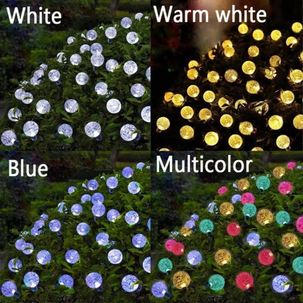 20/50/100Balls Garden Solar Lights 8 Modes Waterproof String Lights Outdoor Fairy Lights Globe Crystal Balls Decorative Lighting for Garden