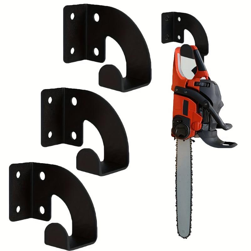 3 Pack Heavy Duty Metal Chainsaw Wall Mount with Tool-Free Installation Locking Mechanism Garage Storage Rack Vertical Organizer