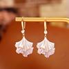Elegant Ginkgo Leaf Earrings Women Gold Plated Copper Dainty Drop Sweet Chic Style Winter 2025 New Arrival