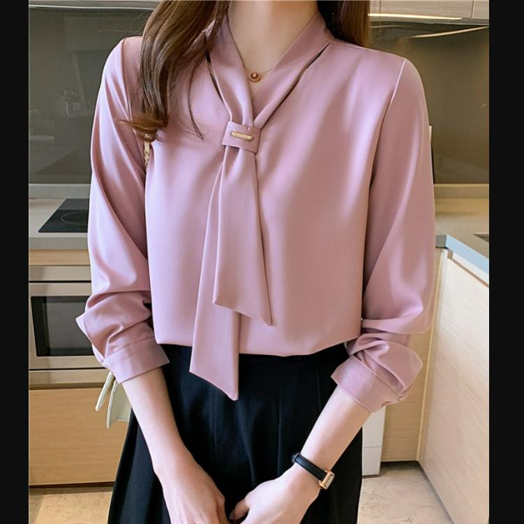 White Shirt Women's Spring and Summer Design Sense Niche Blouse Professional Casual Long-sleeved Temperament Chiffon Shirt