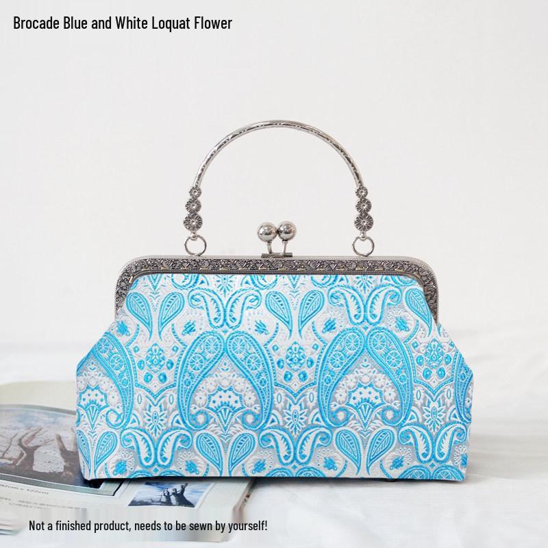 Short Style Handbag Material Kit - Handmade, Multiple Styles, Square Clasp Bag, Includes 20 Needles