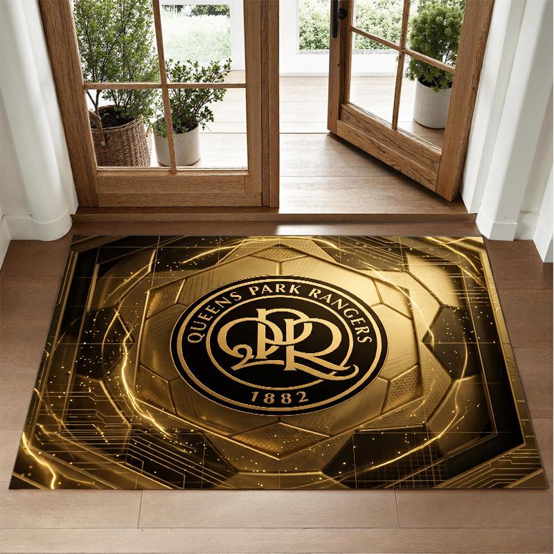 Queens Park Rangers Football Design Crystal Velvet Rug Soft Decorative Mat for Bedroom Entrance