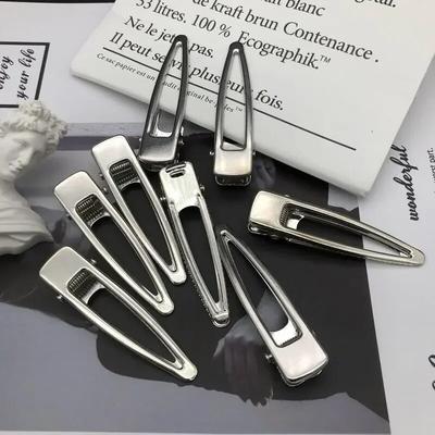 Koreaanse eenvoudige legering haarspelden ins mode holle metalen pony's zijhaarspelden vrouwen meisjes eendenbek clips match haar zijclips