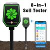 Bluetooth Handheld Soil Tester Smart Soil PH Meter EC Salt Fertility Air Humidity Temp Light Detection 8 In 1 Soil Monitor