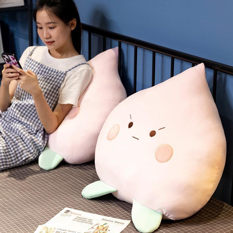 Cartoon Peach Expression Pillow Plush Cushion For Girls Bedroom Decor