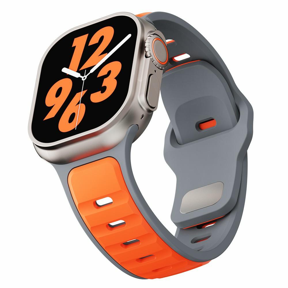 Silicone Strap for Apple Watch Series 10 Ultra 9 8 7 SE 6 5 4 3 2 1 46mm 49mm 45mm 44mm 42mm Dual Color Sport Wrist Band