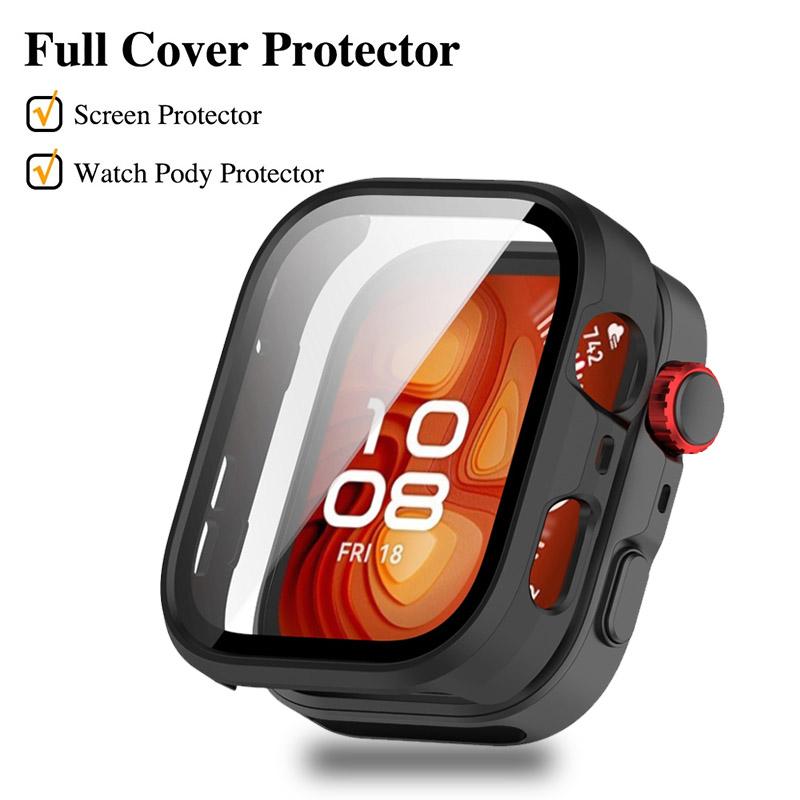 Glass+Case For Huawei Watch Fit 4Pro Tempered Glass Screen Protector Hard PC All-Around Bumper Watch Cover For Huawei Watch Fit4