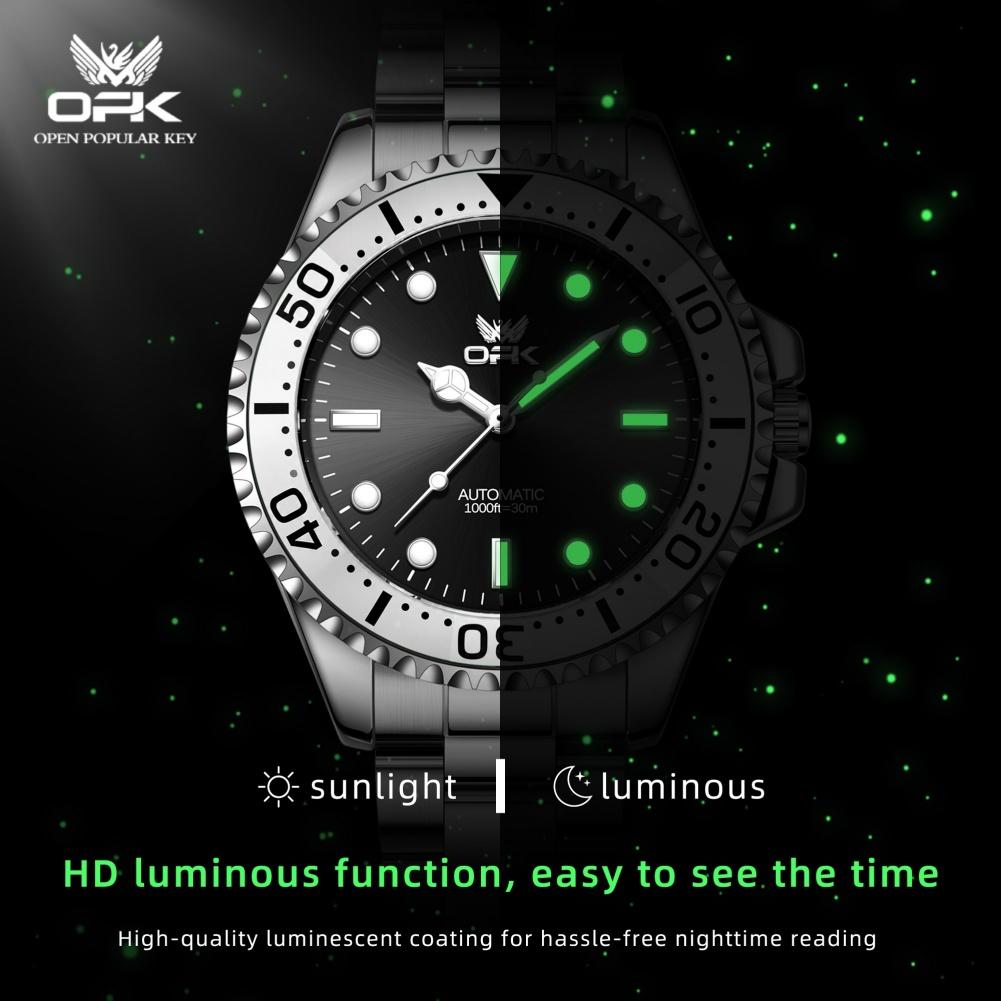 OPK 6104 Luxury Brand Automatic Watch for Man Luminous Waterproof Classic Business Mechanical Man Wristwatch