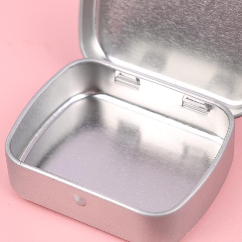 Petite Boîte Métallique Vide à Clapet Rangement Boîte à Pilules Organisateur Pour Bonbons Clé