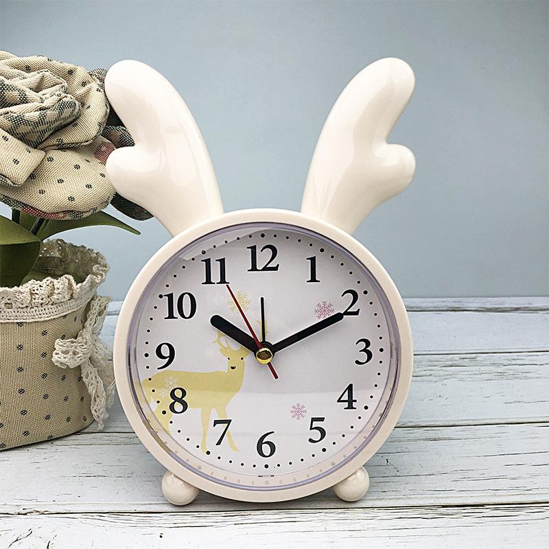 Small Alarm Clock Creative Clock Alarm Clock Cute Rabbit Bedside Cute Children Cartoon Silent Clock Student Simple
