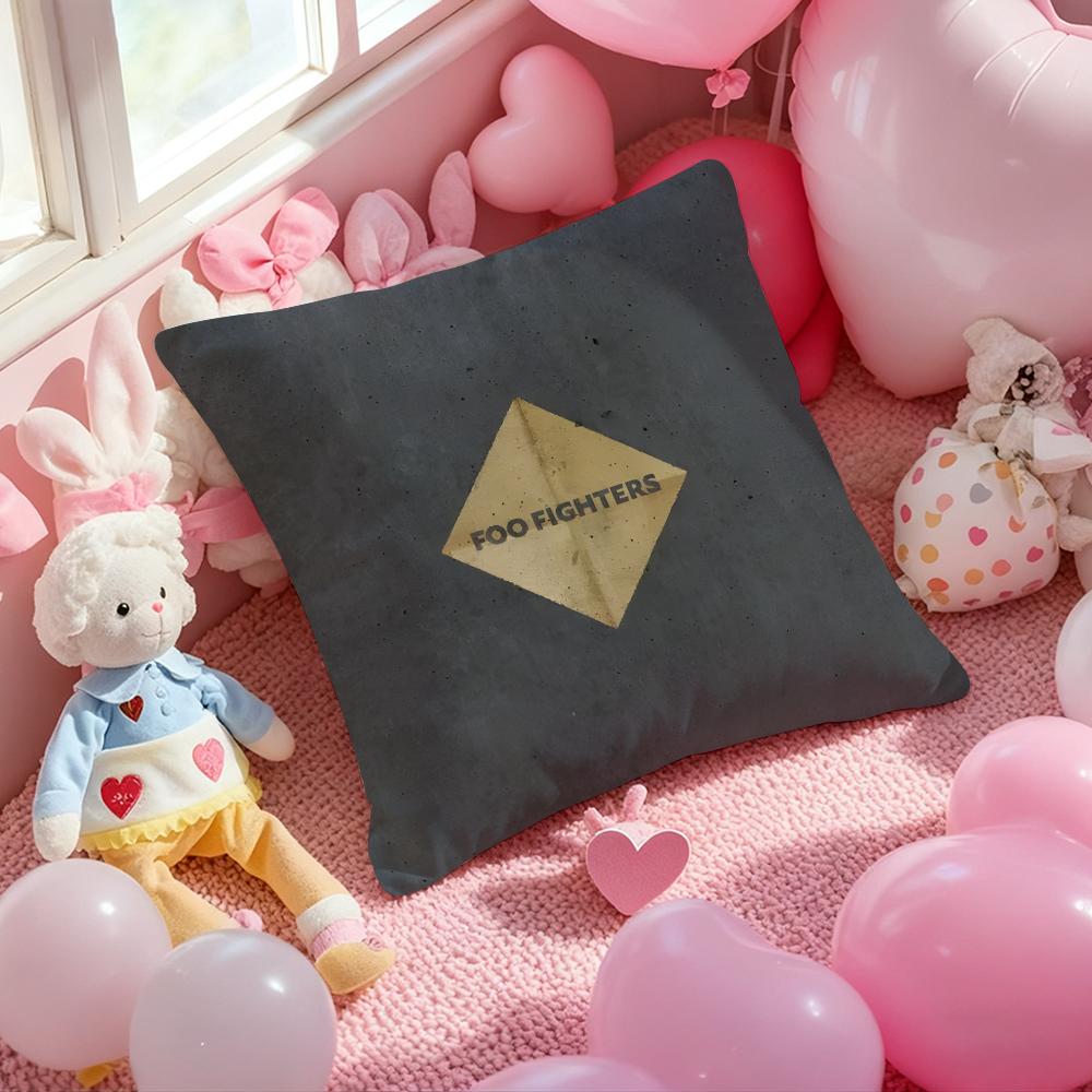 F-Foo F-Fighters Classic Band Cushion Cover Pattern Printed Pillowcase for Living Room Sofa Cushion Cover & Bedroom Decor