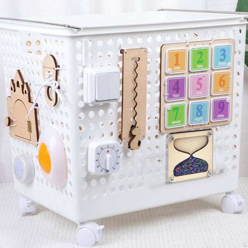 Busy Board Wooden Hourglass Motor Skill Early Education Montessori Teaching Accessories for Boy Girl