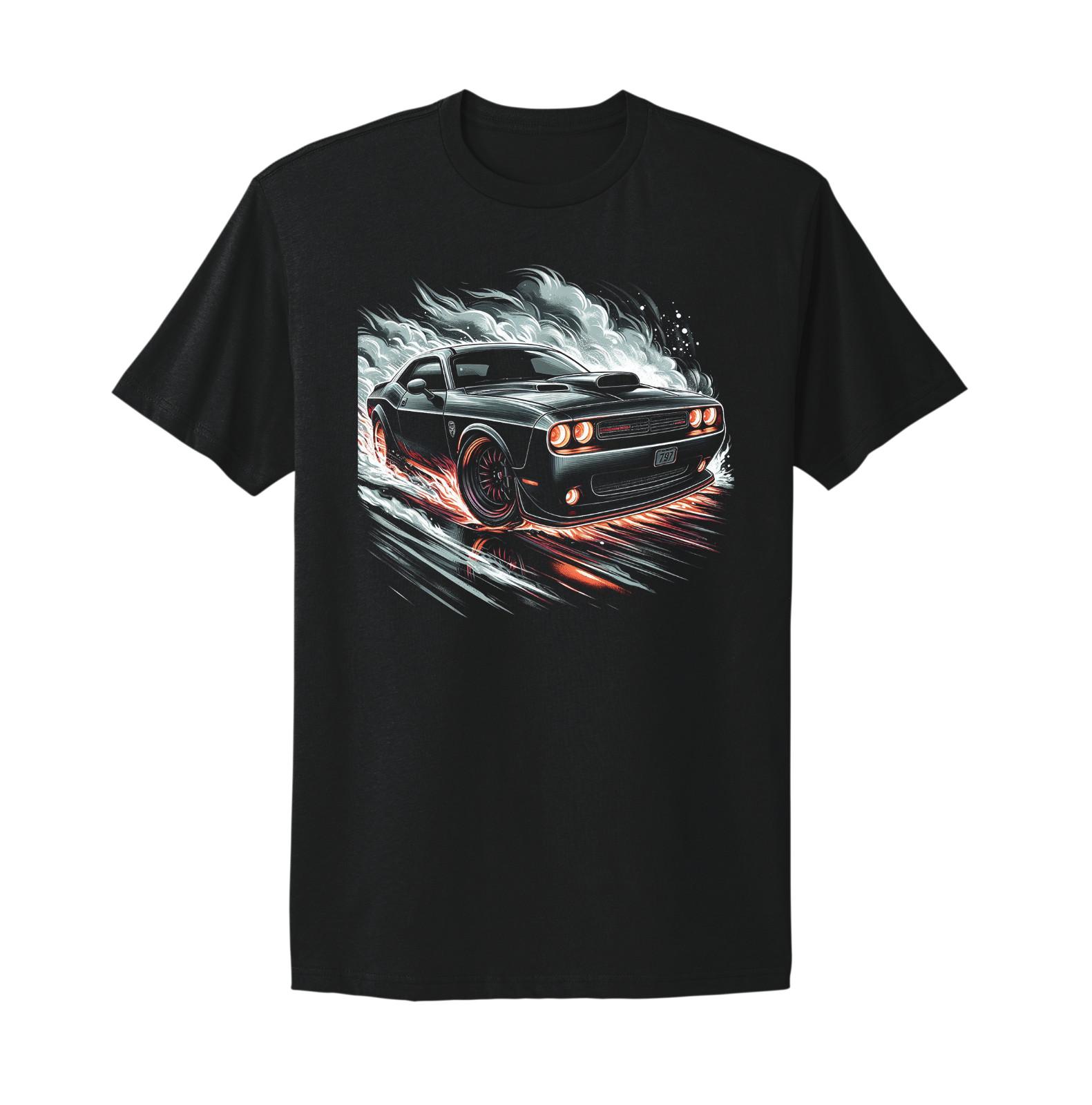 Hellcat American Muscle Car Burnout Unisex Graphic Design T-shirt XXXL