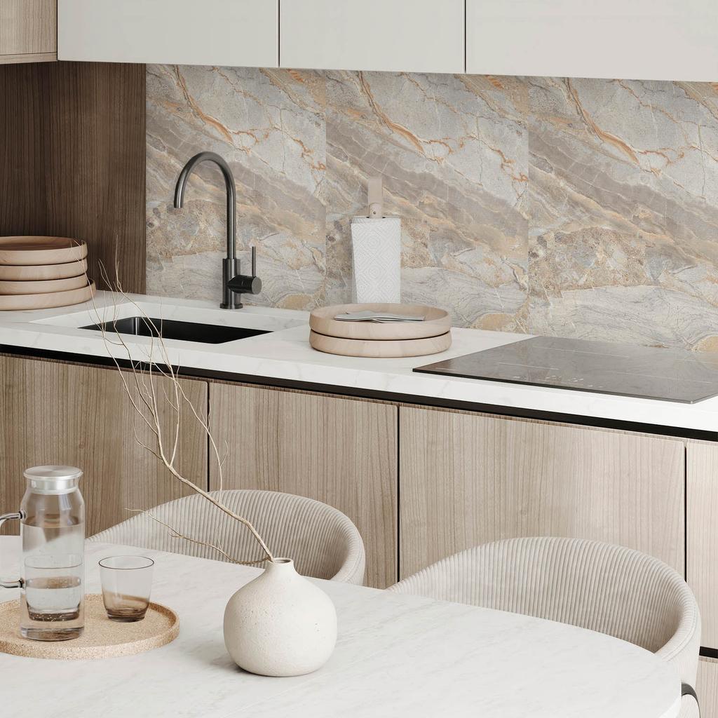 Self-Adhesive Vinyl Panel With Print 100x50 cm Marble Pattern with Veins