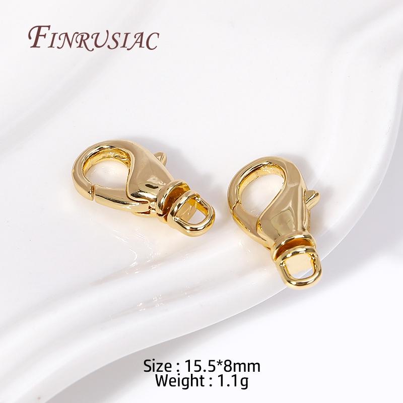 15.5*8MM 18K Gold Plated Metal Lobster Clasps High Quality Bracelet Connect Clasps For Jewelry Making Supplies DIY Accessories