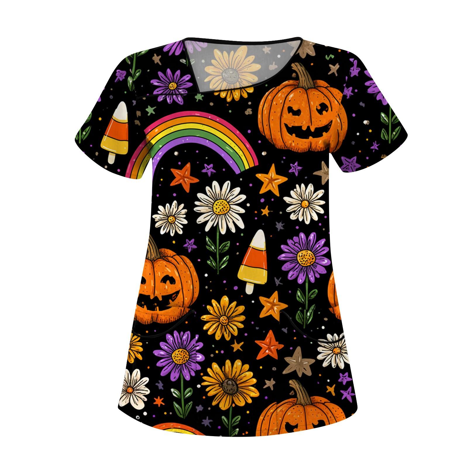 

Женская рабочая одежда с принтом, покатый воротник и двухслойные карманы, базовый верхний пуловер XXXL