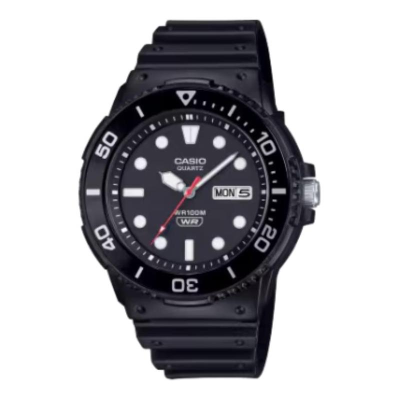 Casio Standard Series Fashion 100 Meters Waterproof Quartz Resin Strap Men's Watch Black Dial MRW-230H-1E1V