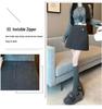 Grauer Wollmischung High-Waist A-Linien Petite Bodycon Rock - Elegante Herbst/Winter 2025 Mode