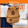 Double Backpack Capybara Girls Go Out Large Capacity Class Schoolbags Plush