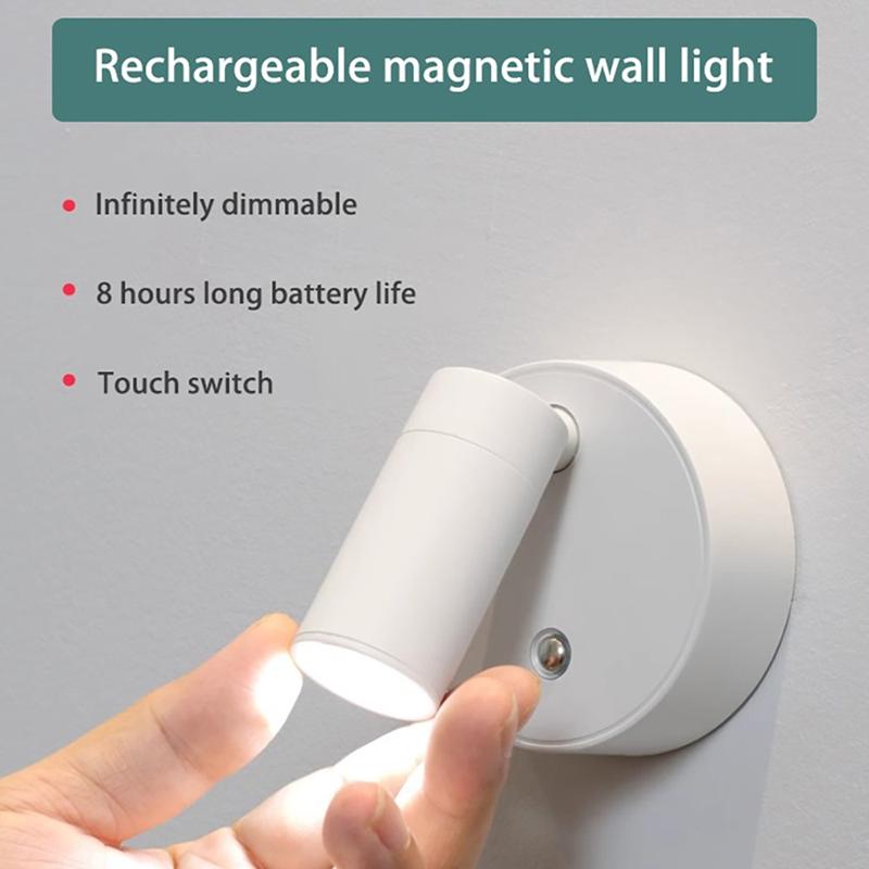 Bedside Led Wall Lamp Touch Indoor USB Charging Wall Light Fixture Magnetic Wireless Wall Sconces Night Light Room Decoration