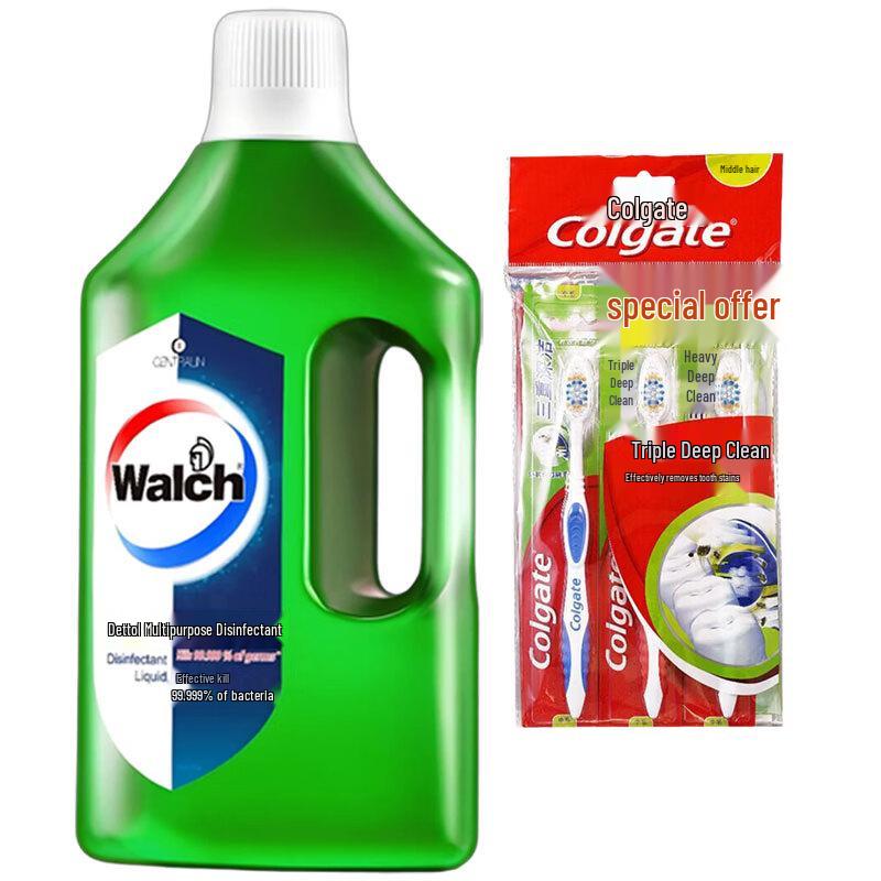 Набор: Зубная щетка Colgate Triple Action и Дезинфицирующее средство Walch