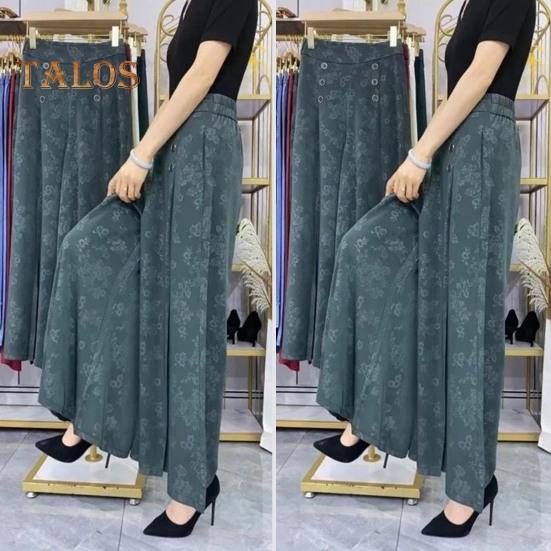 Pantaloni Casual da Donna con Stampa Floreale e Tasche Rinforzate a Vita Media a Gamba Larga Pantaloni Stampati Casual Streetwear