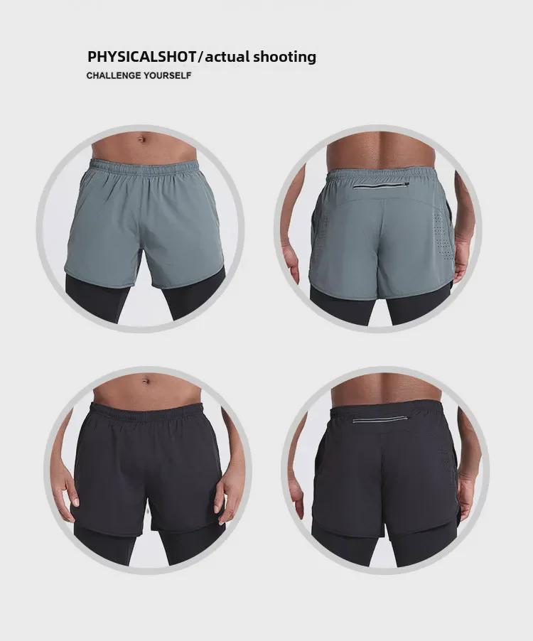 Чоловічі професійні шорти для марафону 2024 з підкладкою - Двошарові, 3-дюймові, Тренд фітнесу для легкої атлетики